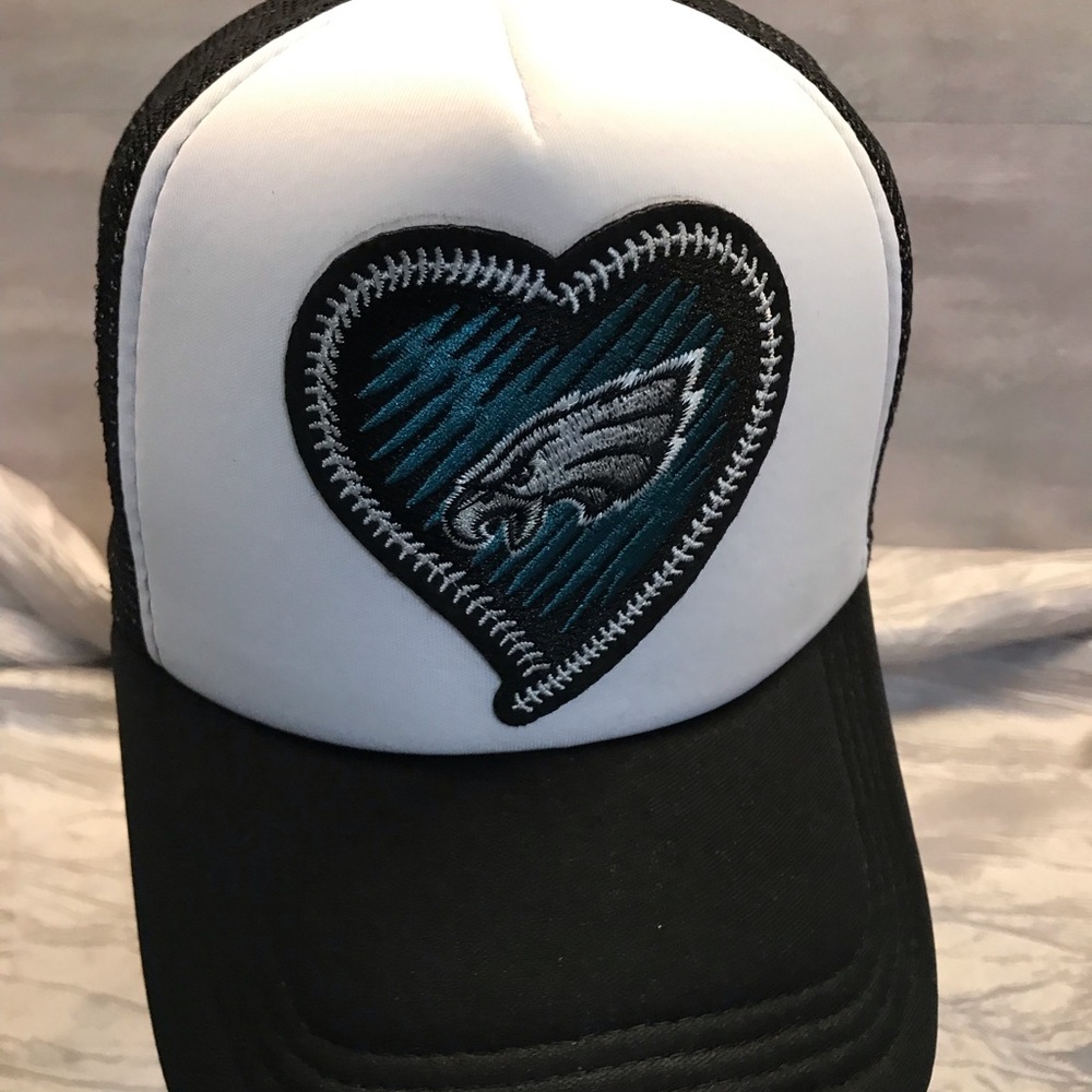 Heart Patch Trucker Hat With Eagle Design - image 1
